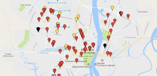 «Новый город» представляет электронную карту ДТП с пешеходами за 2016 год